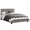 Sin California King Platform Bed, Panel Headboard Gray Polyester Upholstery By Casagear Home