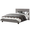 Sin Queen Size Platform Bed Panel Headboard Gray Polyester Upholstery By Casagear Home BM313610