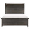 Bron Queen Size Bed with Sleigh Headboard Design Brown Finish Solid Wood By Casagear Home BM313611