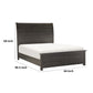 Bron Queen Size Bed with Sleigh Headboard Design Brown Finish Solid Wood By Casagear Home BM313611