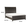 Bron Queen Size Bed with Sleigh Headboard Design Brown Finish Solid Wood By Casagear Home BM313611