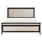 Bron Queen Bed with Sleigh Headboard Design Beige Upholstery Solid Wood By Casagear Home BM313612