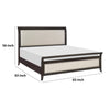 Bron Queen Bed with Sleigh Headboard Design Beige Upholstery Solid Wood By Casagear Home BM313612