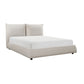 Inna Queen Platform Bed, Beige Chenille Fabric Upholstered Pillow Headboard By Casagear Home