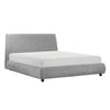 Ford Queen Size Platform Bed, Low Profile, Gray Chenille Fabric Upholstery By Casagear Home