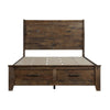 Rick Queen Size Platform Bed Sleigh 2 Footboard Storage Brown Rubberwood By Casagear Home BM313615