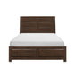 Rawn Queen Bed Beveled Panel Headboard Brown Okume Veneer Solid Wood By Casagear Home BM313616