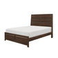 Rawn Queen Bed Beveled Panel Headboard Brown Okume Veneer Solid Wood By Casagear Home BM313616