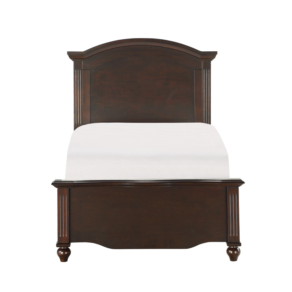 Eso Full Bed Camelback Arched Headboard Brown Okume Veneer Solid Wood By Casagear Home BM313617