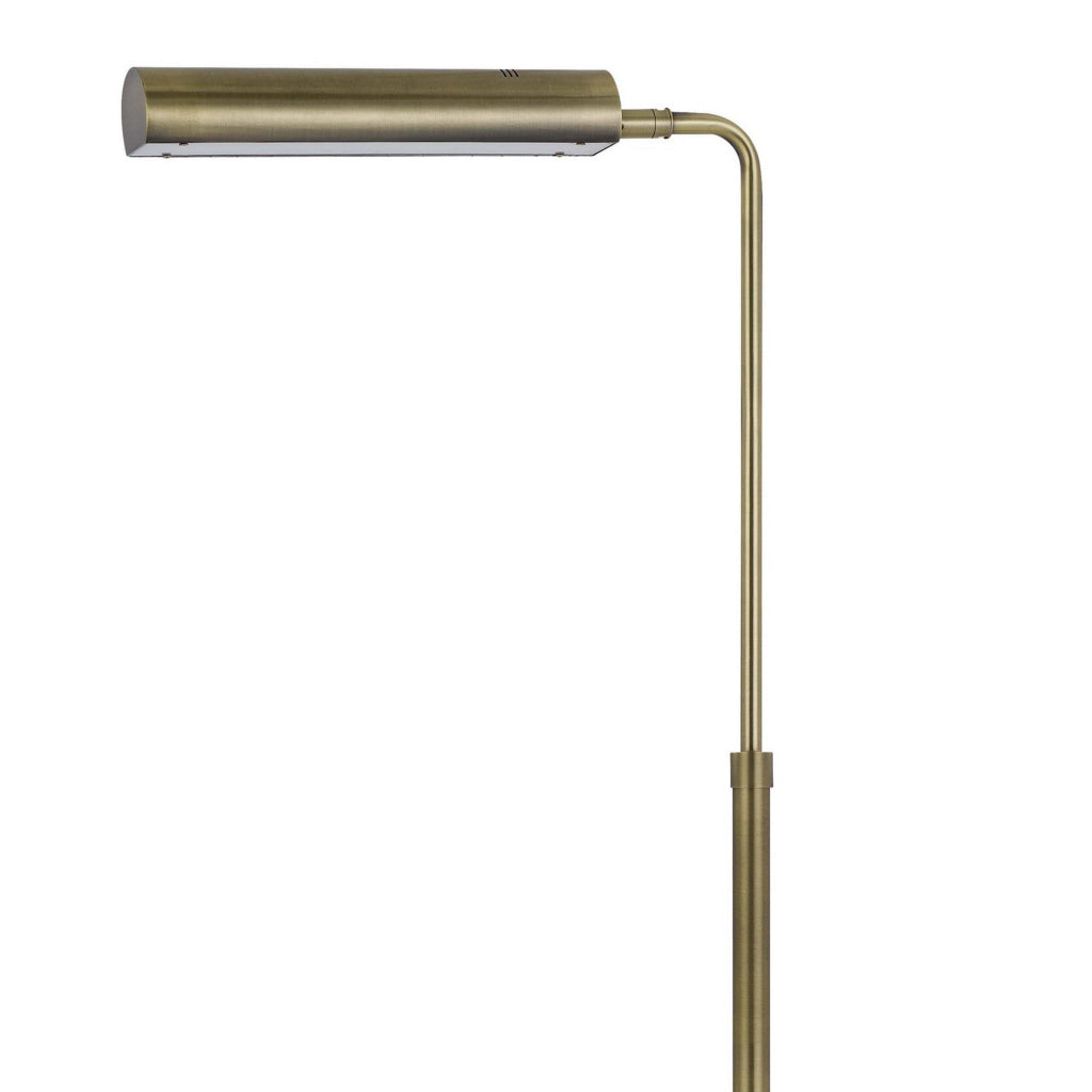 Kime 44-58 Inch Floor Lamp Adjustable Height LED Antique Brass Finish By Casagear Home BM313618