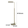 Kime 44-58 Inch Floor Lamp Adjustable Height LED Antique Brass Finish By Casagear Home BM313618