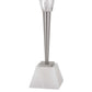 32 Inch Table Lamp with White Drum Shade Marble Base Brushed Steel By Casagear Home BM313622