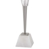 32 Inch Table Lamp with White Drum Shade Marble Base Brushed Steel By Casagear Home BM313622