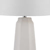 Niu 30 Inch Table Lamp Set of 2 Drum Shade Sandy White Ceramic Prism Base By Casagear Home BM313625