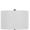 Hem 31 Inch Table Lamp with Drum Hardback LED Leafy Glass Gray Metal By Casagear Home BM313631