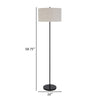 Sie 59 Inch Floor Lamp White Linen Shade Round Base Black Metal Pole By Casagear Home BM313632