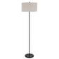 Sie 59 Inch Floor Lamp White Linen Shade Round Base Black Metal Pole By Casagear Home BM313632