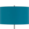 Sie 59 Inch Floor Lamp Aqua Blue Linen Shade Round Base Silver Metal By Casagear Home BM313634