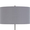 Sie 59 Inch Floor Lamp Gray Linen Shade Round Base Silver Metal Pole By Casagear Home BM313635