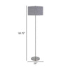 Sie 59 Inch Floor Lamp Gray Linen Shade Round Base Silver Metal Pole By Casagear Home BM313635