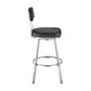 Poni 26 Inch Swivel Counter Stool Chair Cushioned Seat Black Faux Leather By Casagear Home BM313636