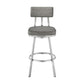 Poni 26 Inch Swivel Counter Stool Chair Cushioned Seat Gray Faux Leather By Casagear Home BM313637