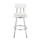 Poni 26 Inch Swivel Counter Stool Chair Cushioned Seat White Faux Leather By Casagear Home BM313638