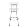 Poni 26 Inch Swivel Counter Stool Chair Cushioned Seat White Faux Leather By Casagear Home BM313638