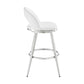 Visy 26 Inch Swivel Counter Stool Chair Round Back White Faux Leather By Casagear Home BM313644