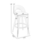 Visy 30 Inch Swivel Barstool Chair Round Open Back Gray Faux Leather By Casagear Home BM313646