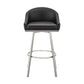 Dalza 30 Inch Swivel Barstool Chair Open Back Soft Black Faux Leather By Casagear Home BM313649