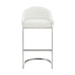 Holo 26 Inch Counter Stool Chair Metal Cantilever Base White Faux Leather By Casagear Home BM313654