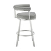 Weni 26 Inch Swivel Counter Stool Barrel Open Back Light Gray Chrome By Casagear Home BM313659