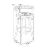 Weni 26 Inch Swivel Counter Stool Barrel Open Back Light Gray Chrome By Casagear Home BM313659