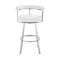 Weni 26 Inch Swivel Counter Stool Chair Barrel Open Back White Steel By Casagear Home BM313660