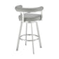 Weni 30 Inch Swivel Barstool Chair Barrel Open Back Light Gray Steel By Casagear Home BM313662