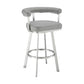 Weni 30 Inch Swivel Barstool Chair Barrel Open Back Light Gray Steel By Casagear Home BM313662