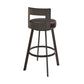 Ami 26 Inch Swivel Counter Stool Chair Curved Open Back Brown Faux Leather By Casagear Home BM313665