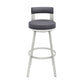 Ami 26 Inch Swivel Counter Stool Chair Gray Faux Leather Chrome Iron By Casagear Home BM313668