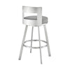 Ami 30 Inch Swivel Barstool Chair Light Gray Faux Leather Steel By Casagear Home BM313673