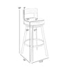 Ami 30 Inch Swivel Barstool Chair Light Gray Faux Leather Steel By Casagear Home BM313673