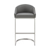 Holo 30 Inch Barstool Chair L Shaped Cantilever Base Gray Faux Leather By Casagear Home BM313679