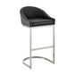 Holo 30 Inch Barstool Chair L Shaped Cantilever Base Black Faux Leather By Casagear Home BM313680