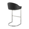 Holo 30 Inch Barstool Chair L Shaped Cantilever Base Black Faux Leather By Casagear Home BM313680