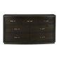 Pagi 64 Inch Dresser 7 Drawer Dark Bronze Bar Handles Dark Gray Finish By Casagear Home BM314215