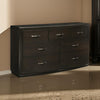 Pagi 64 Inch Dresser 7 Drawer Dark Bronze Bar Handles Dark Gray Finish By Casagear Home BM314215