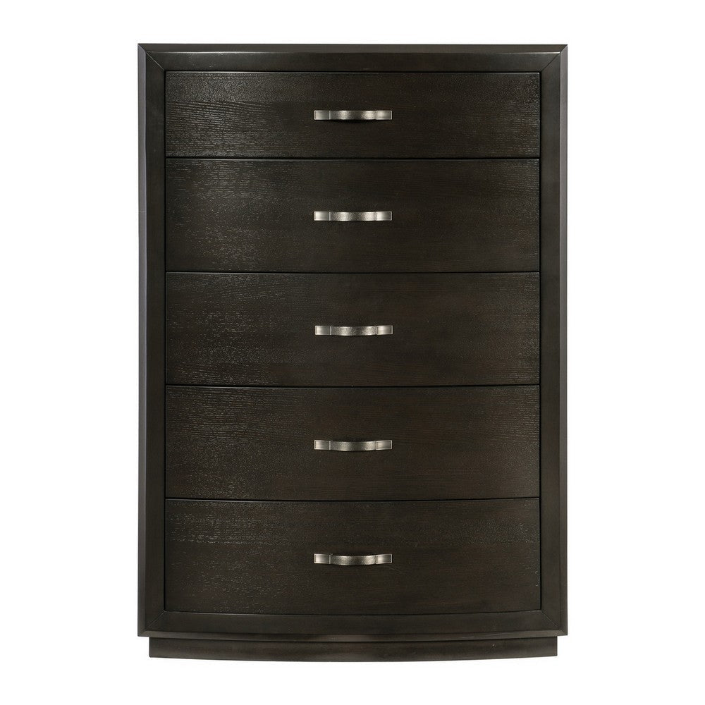 Pagi 52 Inch Tall Dresser Chest 5 Drawer Dark Bronze Handles Dark Gray By Casagear Home BM314216