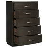 Pagi 52 Inch Tall Dresser Chest 5 Drawer Dark Bronze Handles Dark Gray By Casagear Home BM314216