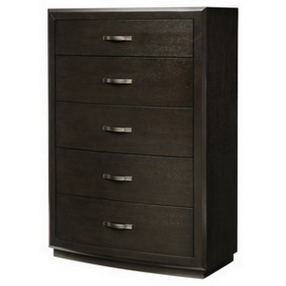 Pagi 52 Inch Tall Dresser Chest 5 Drawer Dark Bronze Handles Dark Gray By Casagear Home BM314216