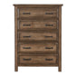 Reva 52 Inch Tall Dresser Chest 5 Drawers Black Metal Light Brown Wood By Casagear Home BM314219